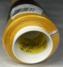 New Maxi-Lock Serger Thread 3000 yd 100% Polyester Multiple #32072 Gold