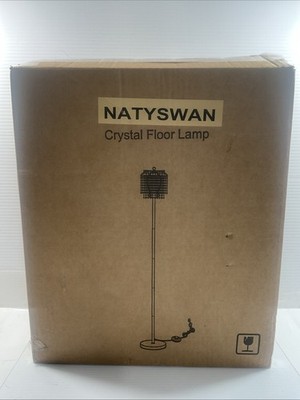 Modern LED Crystal Floor Lamp Warm White Silver w/ Foot Switch 8W