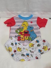 Sesame Street Squad Size 2T Toddler Pajama Set Pants T Shirt Vintage Elmo Etc..