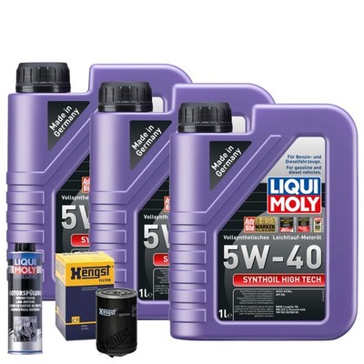 Motoröl 5W40 LIQUI MOLY Synthoil High Tech 3L+HENGST Ölfilter +Spülung