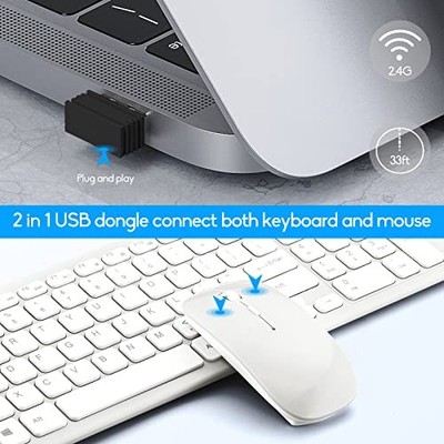 GUIHENG WIRELESS KEYBOARD AND MOUSE COMBO GHKM09-01 - WHITE