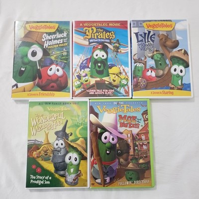 VeggieTales DVD Lot of 5 Wonderful Wizard Of Ha's Sheerluck Holmes Pirates 