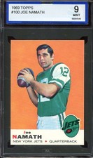 1969 TOPPS #100 JOE NAMATH ISA 9 NY JETS HOF *ADT4912