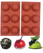 2 Six Hole Chocolate Bomb Molds - 2.5 “ Diameter. Cake And Candy Molds -  New ￼￼