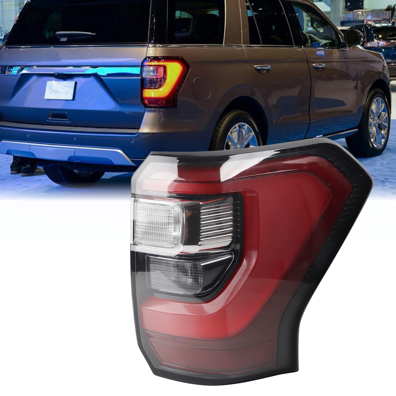RH LED Tail Light Fit for 2018-2021 Ford Expedition Limited/Platinum/King Ran...