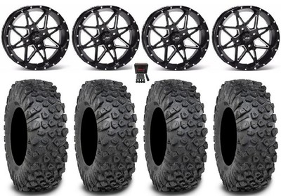 ITP Tornado 14'' Wheels Black 30'' Kinetic Tires Can-Am Defender