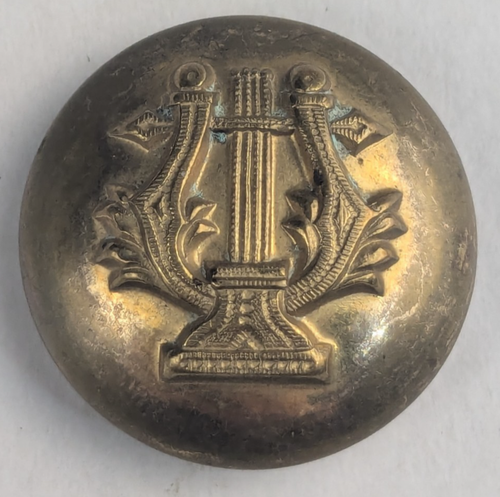 1890er Jahre - Militär Band Leier Uniform Knopf - M2B - Bild 1 von 2