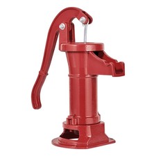 Uimoso Antique Cast Iron Manual Water Pump, 25ft Lift, Red Design