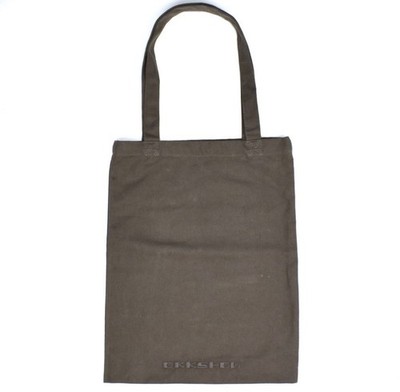 NEW Rick Owens DRKSHDW Logo Gray Brushed Cotton Tote Bag Small Men's AUTHENTIC