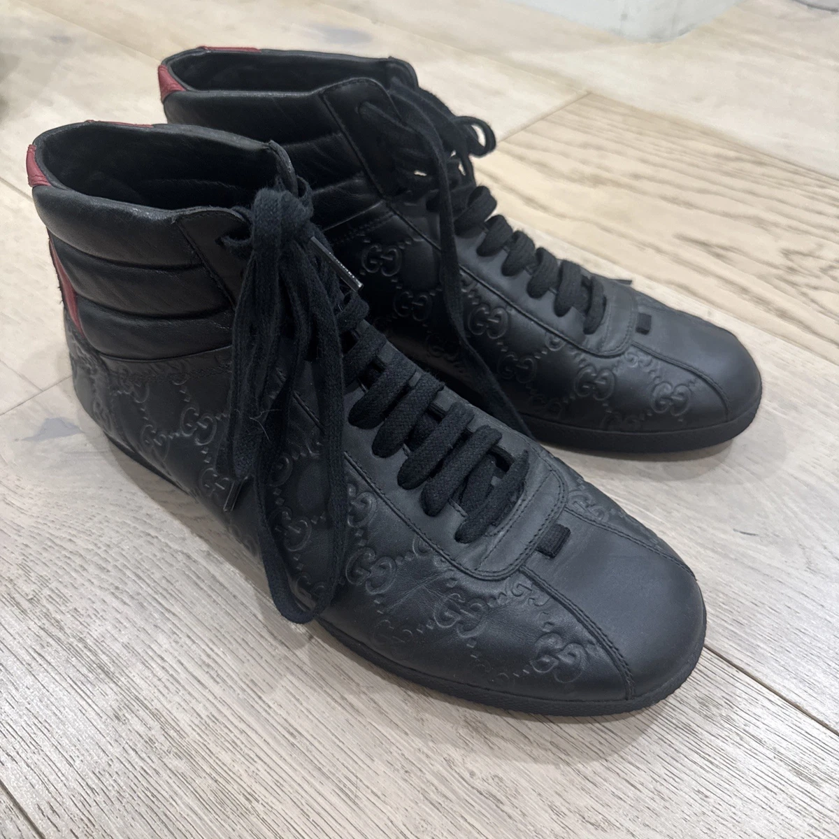 Gucci Signature High Black Red for sale | eBay