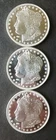 Lot of Three HM 1oz Silver Morgan Rounds