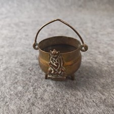 Vintage Brass Cauldron Widdecombe Pixie - Miniature - Witches Brew