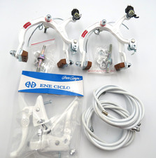 Dia-Compe MX1000 BMX Bicycle White Brake Caliper Front & Rear & Handles & Cables