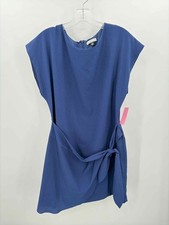 Pre-Owned Halston Blue Size Large Shift Knee Length Sleeveless Dress