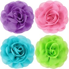 WILLBOND 4pcs Dog Collar Flower PET Bow 8 cm/ 3.15 inches, 4 Colors Style 4