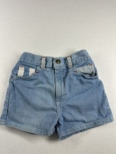 Vtg 90s OshKosh B'Gosh Shorts Size 6R Made in USA Stripe Denim light wash