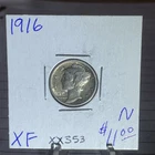BETTER DATE FIRST EVER MERCURY DIME 1916 P In  Nice XF Condition XX353