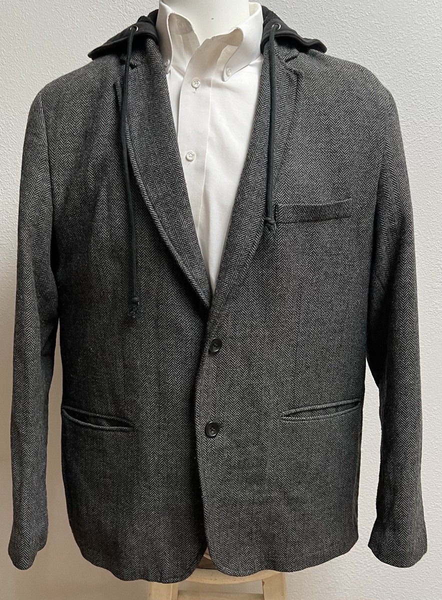 American Rag CIE 1984 Men's Button Wool Blend Coat And Hoodie Size