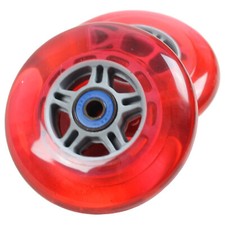 2 RED Wheels W/Abec 7 Bearings for RAZOR SCOOTERS 100mm