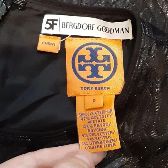 Abito tubino senza maniche Tory Burch Ryanne geometrico nero taglia 0