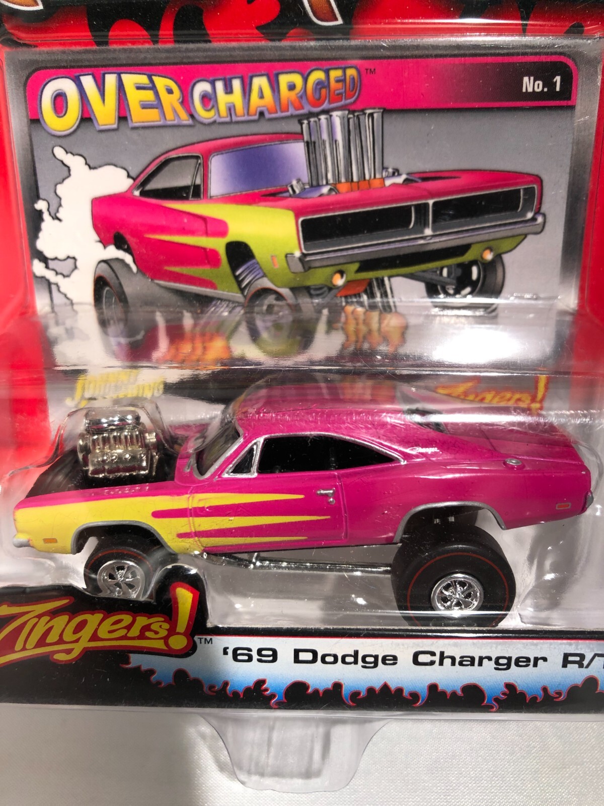 Johnny Lightning Zingers 69 Dodge Charger R/T Real Rubber Red Line
