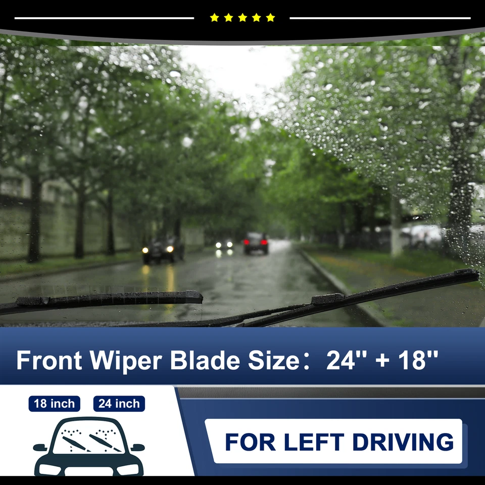 Pieza de 2 escobillas limpiaparabrisas delanteras de silicona para Lincoln MKX 2007-2015 Foto 2 de 4