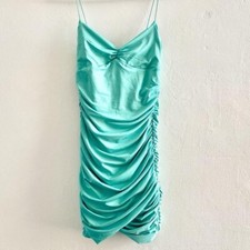 Oh Poly Mini Ruched Blue Turquoise Bodycon Coquette Sexy Party Dress Hot