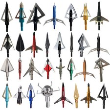 12Pc 100Gr Hunting Broadheads Hunter Mania Sharp Blade Compound Bow Crossbow Tip