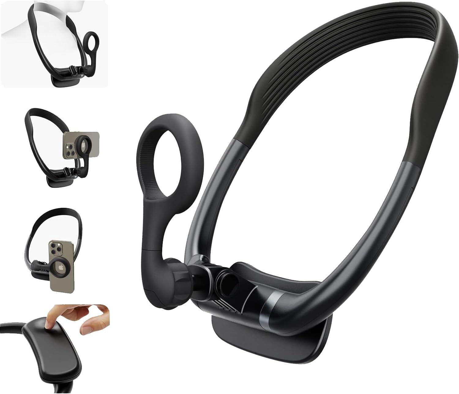 Magnetic Neck Phone Holder Hands Free Cell Phone Mount 360 180 Degree Rotation