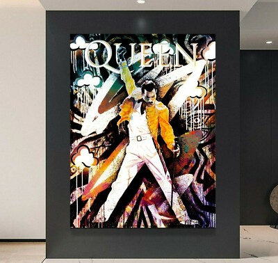 LEINWAND BILD BIS 140x100x5 Freddie Mercury Queen WANDBILD MUSIK MODERN ABSTRAKT