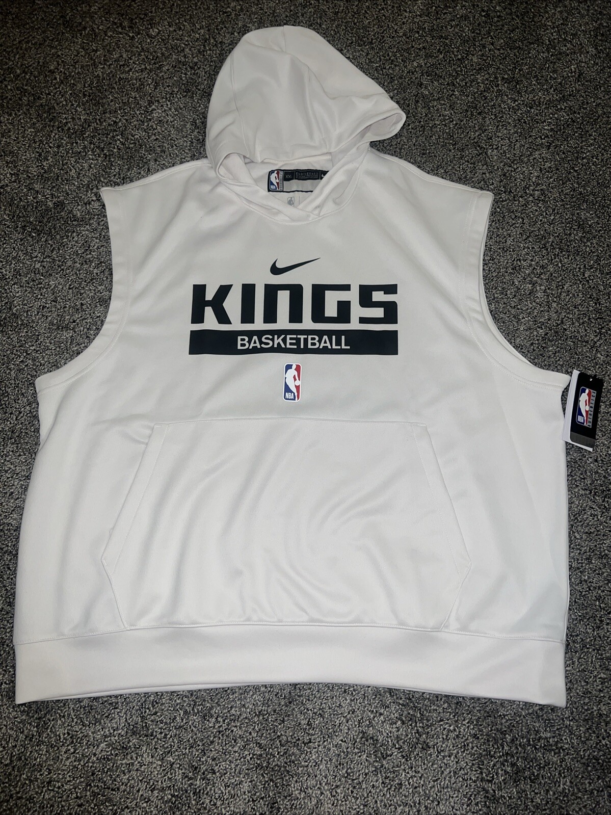 OFF WHITE X NIKE Felpa con cappuccio senza maniche Nike Sacramento Kings Player senza maniche XXL vela DN7228 027