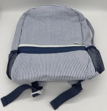 Pre-School Backpack Zip Closure Dome Striped Blue White School Bag NWOT