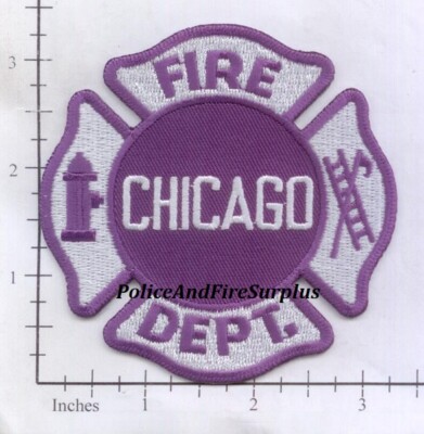 Illinois - Chicago IL Fire Dept Patch v7 - Purple - CHARITY FUND RAISER !
