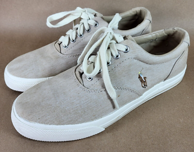 Polo Ralph Lauren Size 10 D Vaughn Beige Casual Sneakers Men's 01087