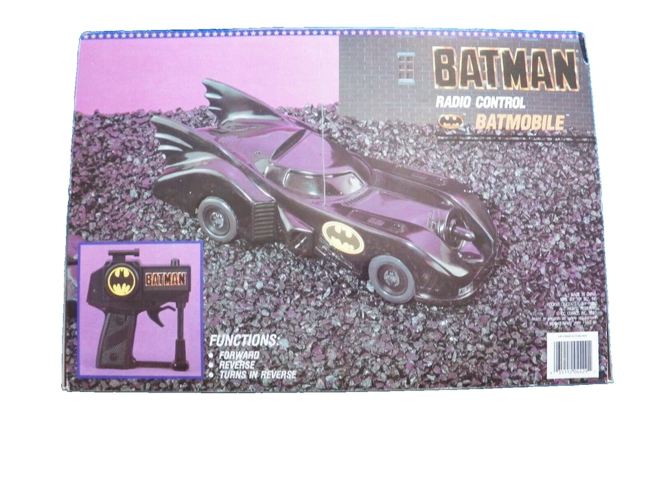 ToyBiz 蝙蝠车 1989 年遥控无线电控制蝙蝠侠全新带盒复古 — 第 3/3 张图片