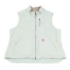 CARHARTT Fleece Lined Work Vest 2XL Canvas Duck Jacket Sherpa Mock Neck ...