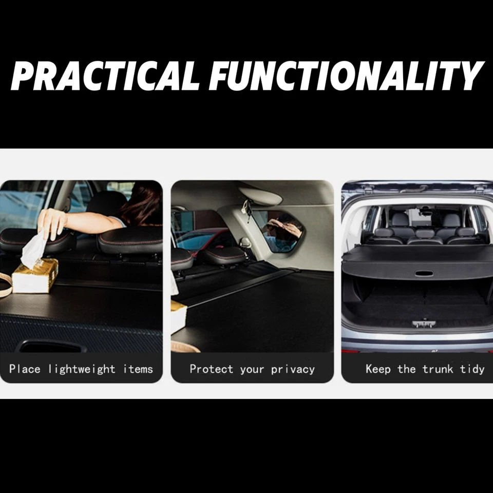 Fits For  INFINITI QX50 2014-2017 Rear Trunk Shade Retractable Cargo Cover - Изображение 3 из 4