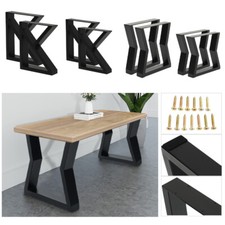 Set of 2 Industrial Metal Table Legs K Shape Base For Dining/Coffee Table/Bench