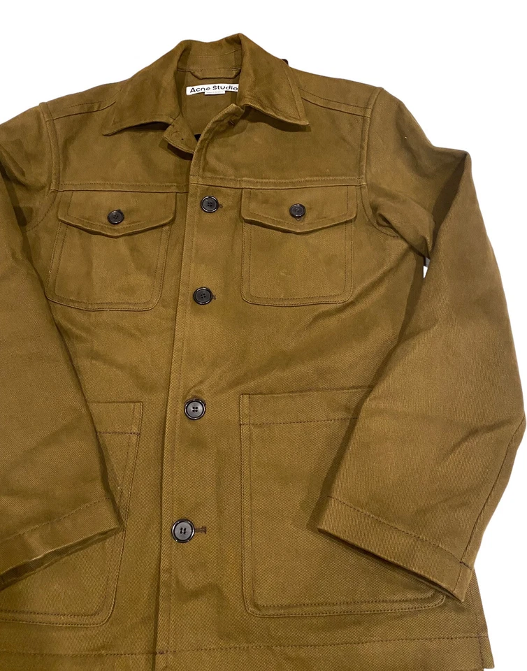 Acne Studios Mens Cotton Twill Military Olive Chore Coat Size 44 Bulgaria - Imagem 2 de 4