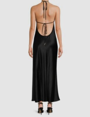 brandon maxwell maxi dress Off-the-shoulder draped jersey maxi dress - black