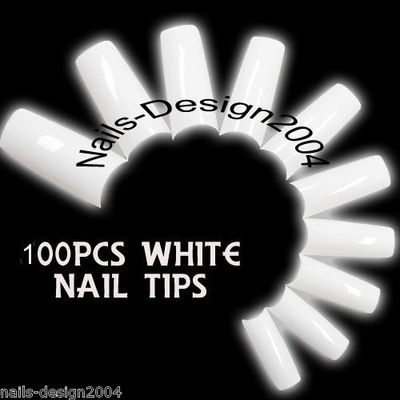 100 pcs.   French White Tips    Style 14   Größe 1-10    in Box (Gratis)