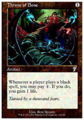 Throne of Bone - Foil PL/MP, English MTG 7th Edition