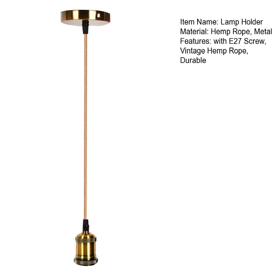 Fixture E27 Lamp Holder Hemp Rope Chandelier Lamp Holder with E27 for