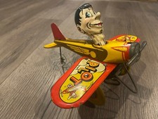 Marx Toys Rookie Pilot Tin Litho Wind Up Key Toy Airplane plane