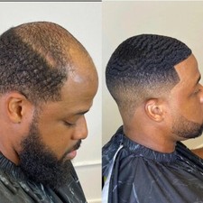 8mm Durable Skin Afro Curly Mens Toupee Black Man Weave Hair Replacement Wig