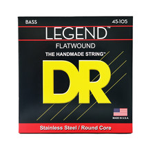 DR Strings Legend Polished Flatwound Stainless Steel Bass Strings Medium 45-105