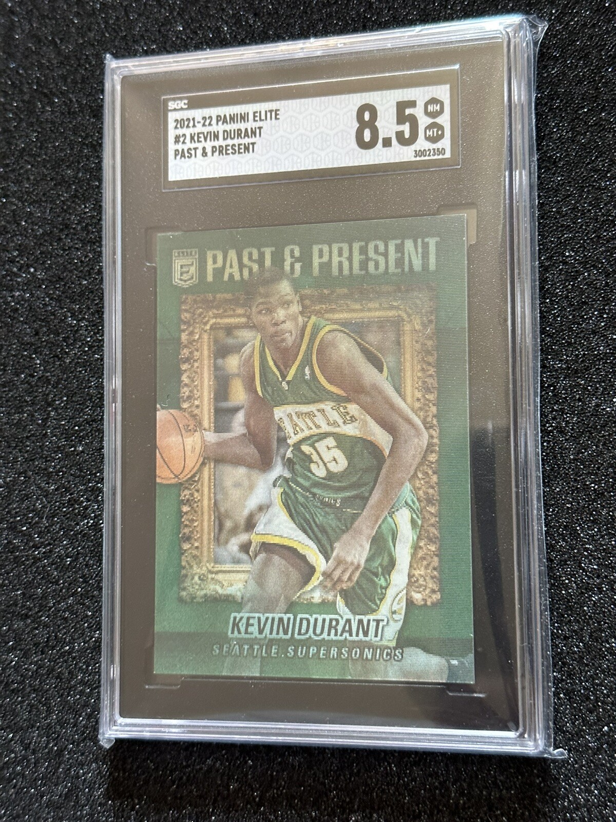 Kevin Durant 2021-22 Donruss Elite Past and Present SSP Case Hit! NETS SONICS