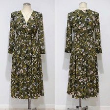 Madewell Women's Cinch-Waist Tiered Midi Dress Size XXS in Wildblooms $148