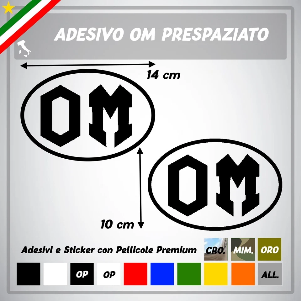 Adesivi OM camion trattori agricoli OFFICINE MECCANICHE vinile mezzo d'opera