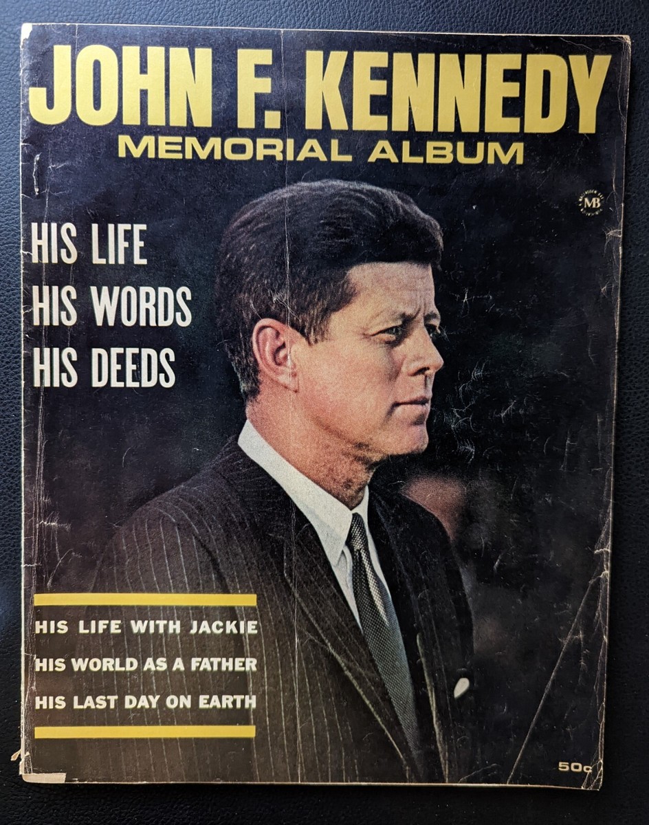 John F. Kennedy Memorial Album 1964 Magazine JFK His Life, Words